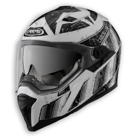 CABERG šalmas su integruotais akiniais, modelis: STUNT STEEZ spalva: balta/juoda, dydis: XXL