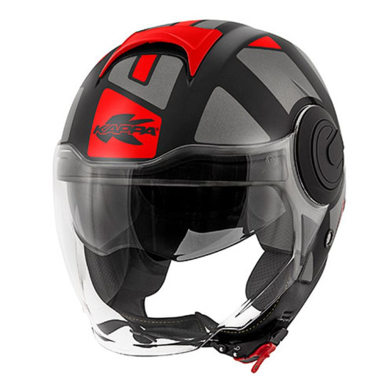 KAPPA helmet KV37 EVO STYLE Otwarty JET color: black matte/gray/red, size: XS/54 (HOMOLOGATION ECE 22R06)
