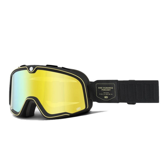 100 PERCENT (2022) FA20 BARSTOW GOGGLE CALIBER - FLASH YELLOW LENS - BARSTOW glasses color: black lens yellow