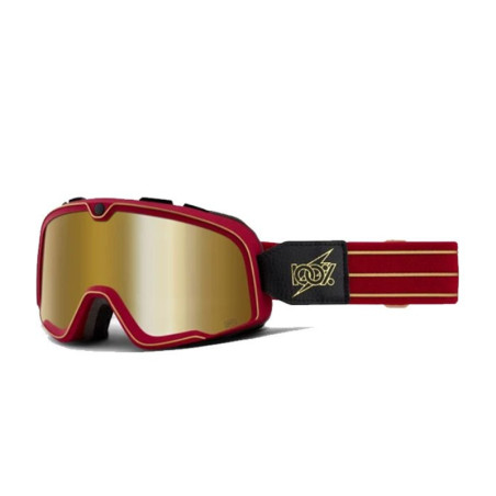 100 PROCENT (2022) FA20 BARSTOW GOGGLE CARTIER - TRUE GOLD LENS - akiniai BARSTOW spalva: raudona/juoda/auksinė stikliukas