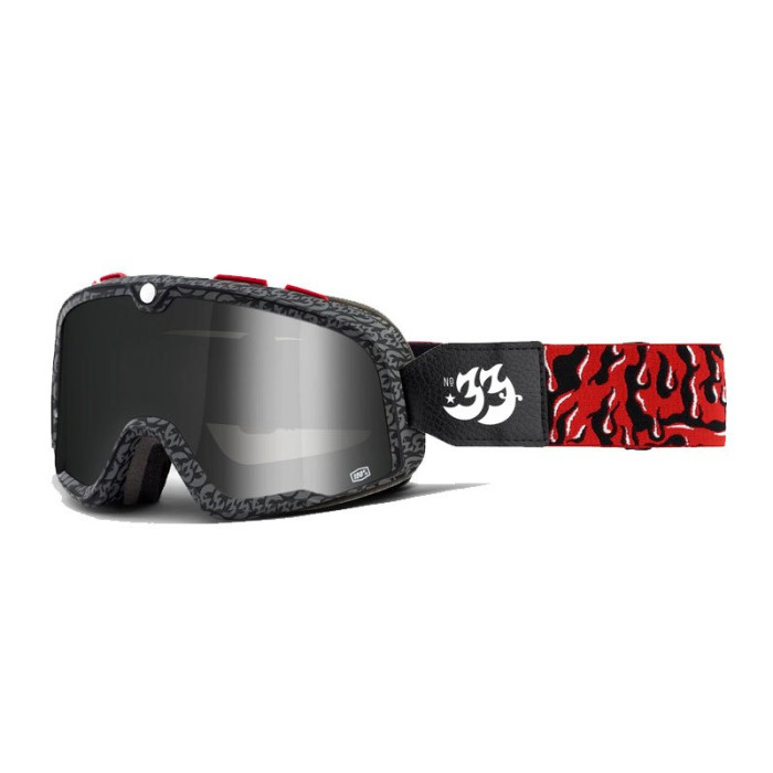 100 PERCENT (2022) FA20 BARSTOW GOGGLE HOUSE IND. - MIRROR SILVER LENS - BARSTOW glasses color: black/red mirror lens