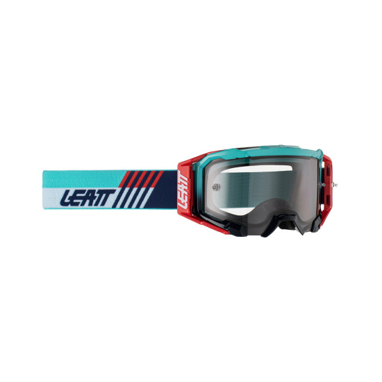 LEATT (2023) goggles 5.5 GOGGLE AQUA LIGHT GREY 58% - color: red/NAVY/blue lens tinted mirror gray
