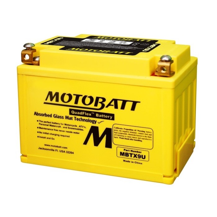 YTX9-BS (MBTX9U) 12V 10.5Ah 160A Motobatt battery