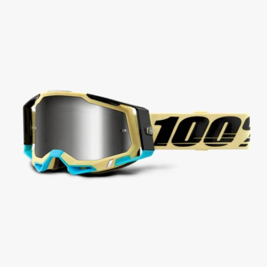 100 PERCENT (2022) FA20 RACECRAFT 2 GOGGLE AIRBLAST - MIRROR SILVER LENS goggles RACECRAFT 2 color: brown mirrored lens