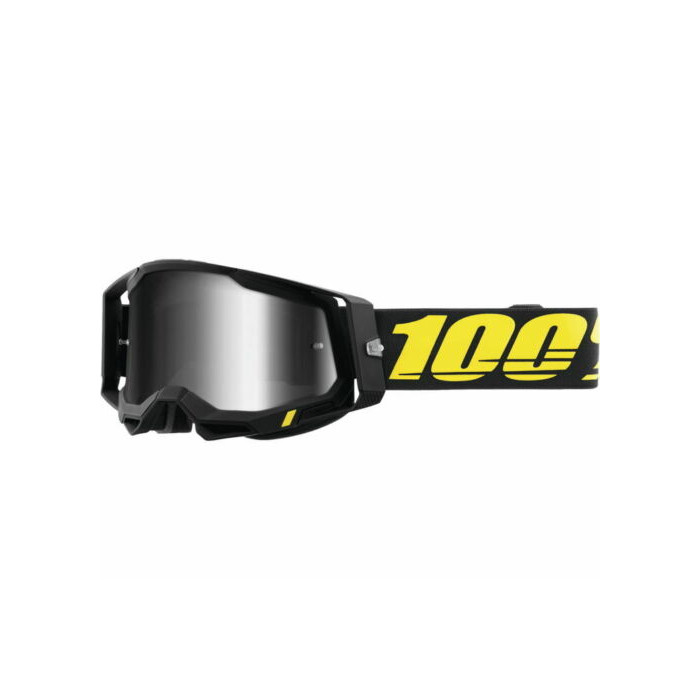 100 PERCENT (2022) FA20 RACECRAFT 2 GOGGLE ARBIS - MIRROR SILVER LENS - RACECRAFT 2 goggles color: black/yellow lens