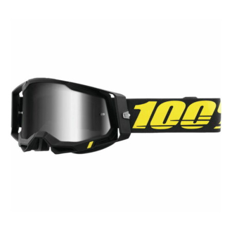 100 PROCENT (2022) FA20 RACECRAFT 2 GOGGLE ARBIS - MIRROR SILVER LENS - akiniai RACECRAFT 2 spalva: juoda/geltona stikliukas vei