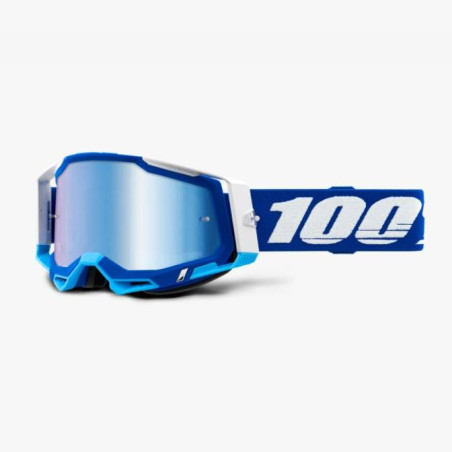 100 PROCENT (2022) FA20 RACECRAFT 2 GOGGLE BLUE - MIRROR BLUE LENS akiniai RACECRAFT 2 spalva: mėlyna/balta stikliukas mėlyna ve