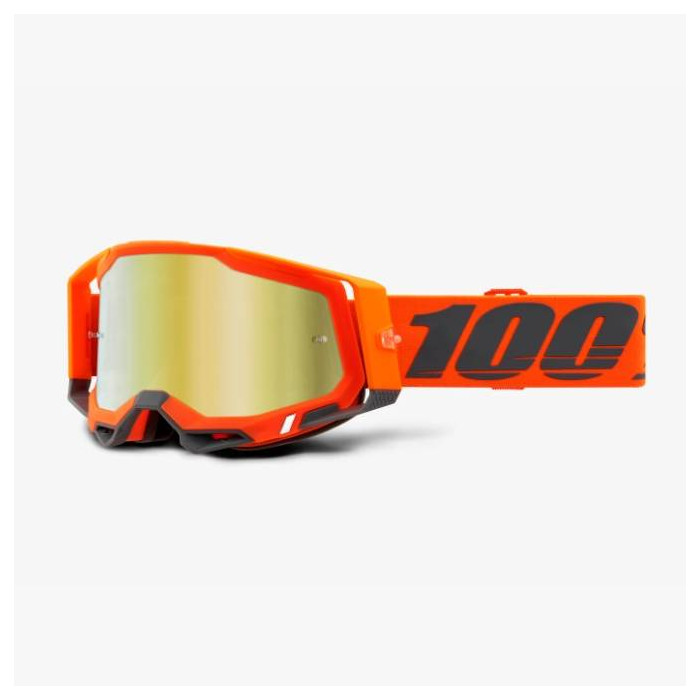 100 PERCENT (2022) FA20 RACECRAFT 2 GOGGLE KERV - MIRROR GOLD LENS goggles RACECRAFT 2 color: orange FLUO lens red