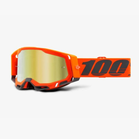 100 PERCENT (2022) FA20 RACECRAFT 2 GOGGLE KERV - MIRROR GOLD LENS goggles RACECRAFT 2 color: orange FLUO lens red