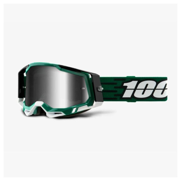 100 PERCENT (2022) FA20 RACECRAFT 2 GOGGLE MILORI - MIRROR SILVER LENS goggles RACECRAFT 2 color: green/black mirror lens
