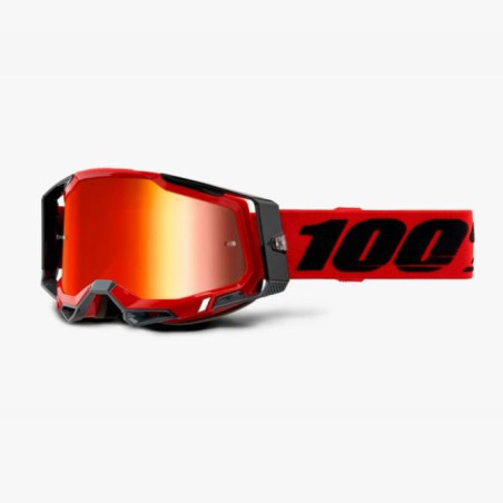 100 PROCENT (2022) FA20 RACECRAFT 2 GOGGLE RED - MIRROR RED LENS akiniai RACECRAFT 2 spalva: raudona/juoda stikliukas raudona ve