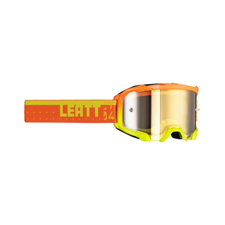 LEATT (2023) akiniai 4.5 IRIZ GOGGLE CITRUS BRONZ UC 68% - spalva: oranžinė/geltona FLUO stikliukas veidrodinis rudas