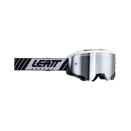 LEATT (2023) akiniai 4.5 IRIZ GOGGLE WHITE SILVER 50% - spalva: juoda/balta stikliukas veidrodinis