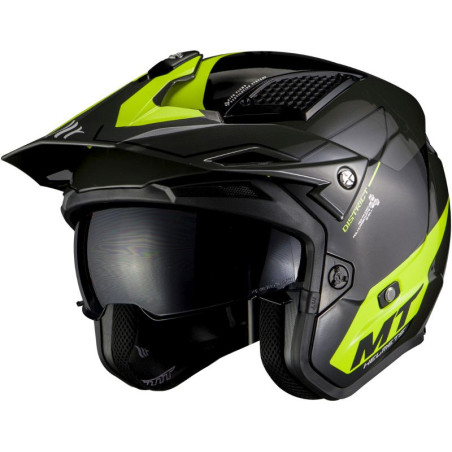MT atviras šalmas TRIAL DISTRICT SV SUMMIT FLUOR YELLOW spalva: juoda/geltona FLUO, dydis: M