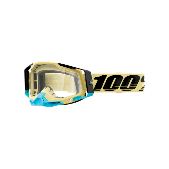100 PERCENT (2022) FA20 RACECRAFT 2 GOGGLE AIRBLAST - CLEAR LENS - RACECRAFT 2 goggles color: blue/black, lens: clear