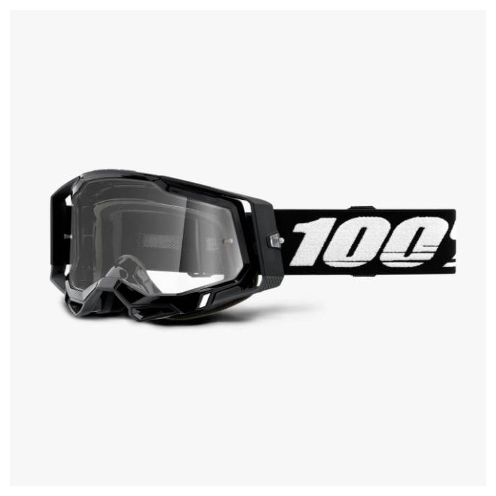 100 PERCENT (2022) FA20 RACECRAFT 2 GOGGLE BLACK - CLEAR LENS goggles RACECRAFT 2 color: black, lens: clear, old code