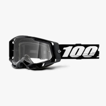 100 PROCENT (2022) FA20 RACECRAFT 2 GOGGLE BLACK - CLEAR LENS akiniai RACECRAFT 2  spalva: juoda, stiklas: skaidrus, senas kodas