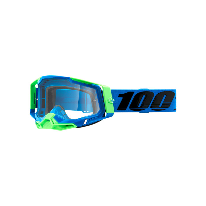 100 PERCENT (2022) FA20 RACECRAFT 2 GOGGLE FREMONT - CLEAR LENS - RACECRAFT 2 goggles color: blue/green/black, lens: clear