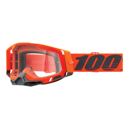 100 PROCENT (2022) FA20 RACECRAFT 2 GOGGLE KERV - CLEAR LENS - akiniai RACECRAFT 2 spalva: oranžinė/juoda, stiklas: skaidrus