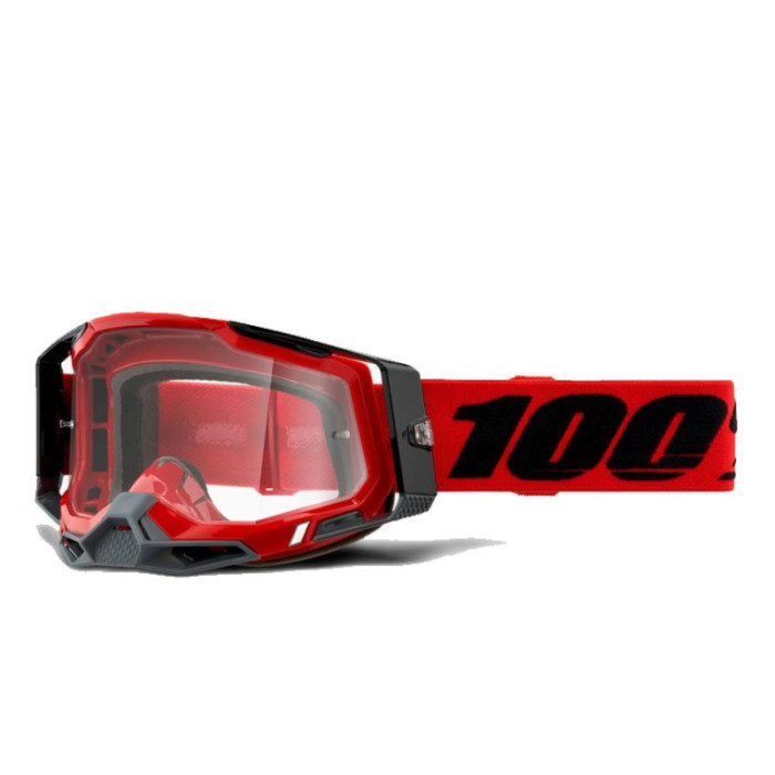 100 PERCENT (2022) FA20 RACECRAFT 2 GOGGLE RED - CLEAR LENS - RACECRAFT 2 goggles color: red/black, lens: clear