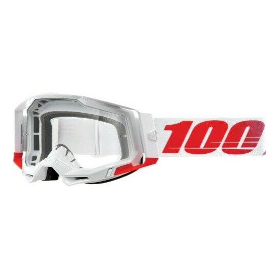 100 PERCENT (2022) FA20 RACECRAFT 2 GOGGLE ST-KITH - CLEAR LENS - RACECRAFT 2 goggles color: white/red, lens: clear