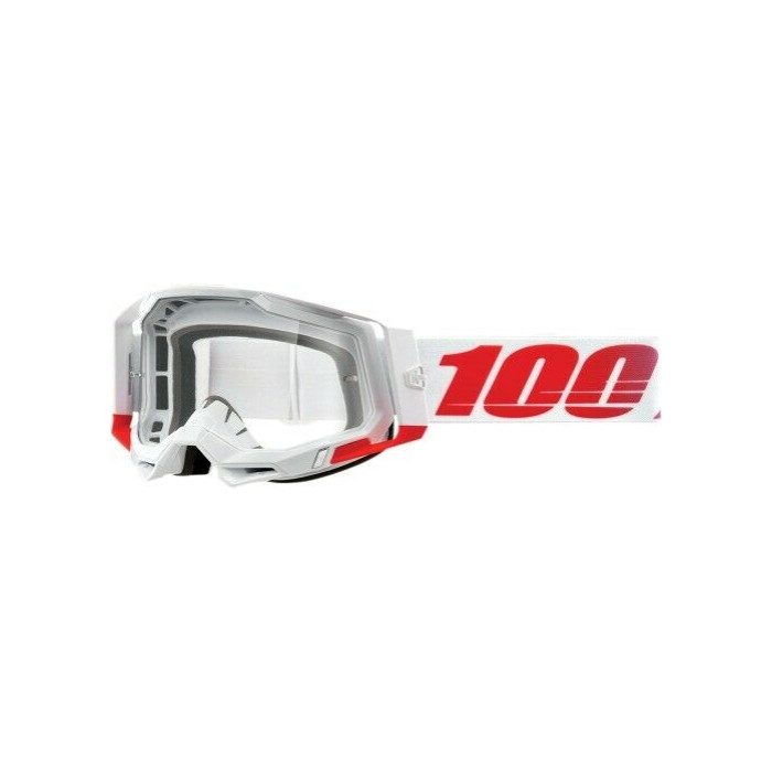 100 PERCENT (2022) FA20 RACECRAFT 2 GOGGLE ST-KITH - CLEAR LENS - RACECRAFT 2 goggles color: white/red, lens: clear