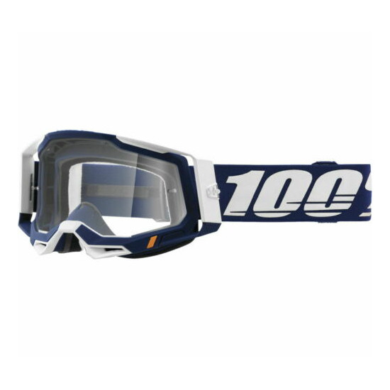100 PERCENT (2022) SP21 RACECRAFT 2 GOGGLE CONCORDIA - CLEAR LENS - RACECRAFT 2 goggles color: NAVY/white, lens: clear