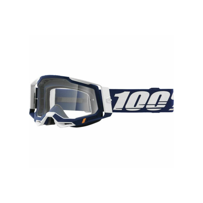 100 PERCENT (2022) SP21 RACECRAFT 2 GOGGLE CONCORDIA - CLEAR LENS - RACECRAFT 2 goggles color: NAVY/white, lens: clear