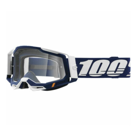 100 PERCENT (2022) SP21 RACECRAFT 2 GOGGLE CONCORDIA - CLEAR LENS - RACECRAFT 2 goggles color: NAVY/white, lens: clear