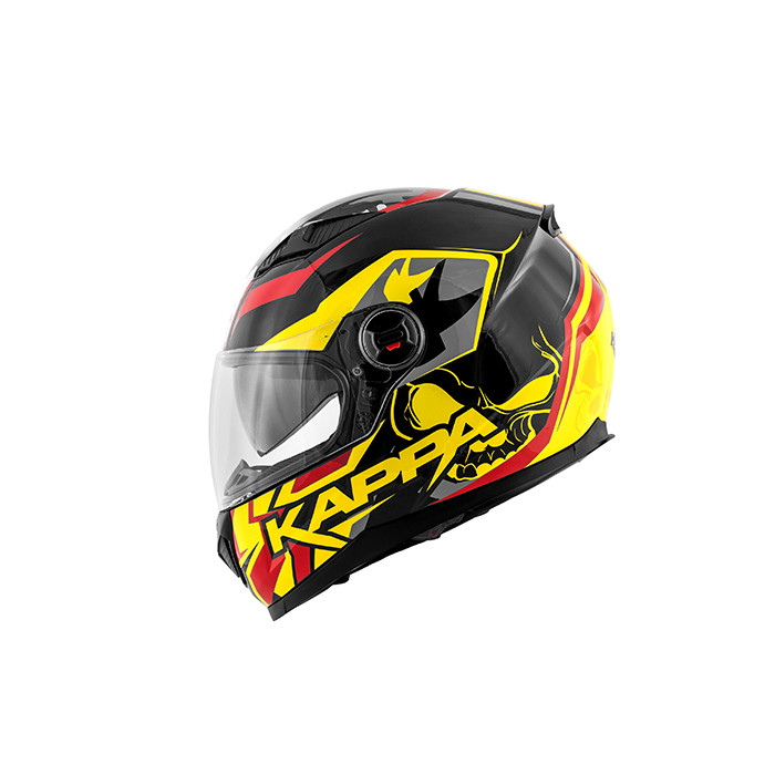 KAPPA helmet KV27 DENVER SKULL with integrated goggles color: black / yellow / red 58/M
