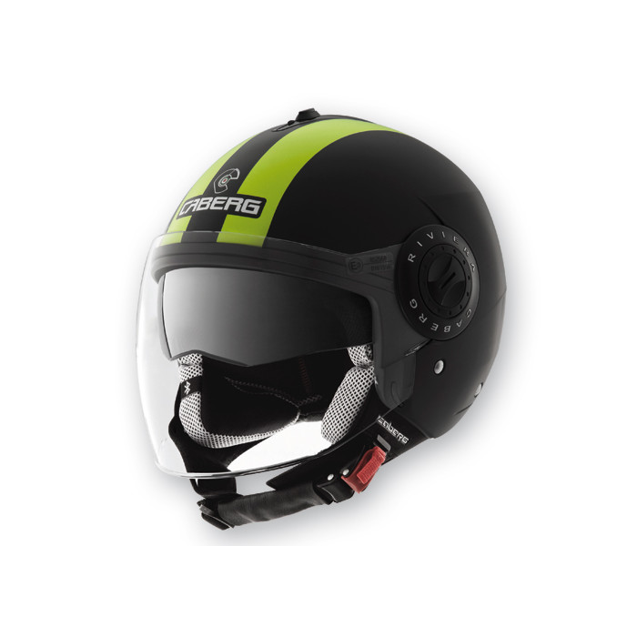 CABERG open face helmet, model: RIVIERA V2+ HI VIZION color: black/yellow FLUO, size: XS