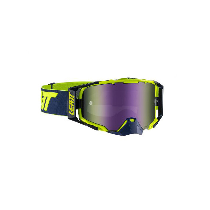 LEATT goggles 6.5 IRIZ GOGGLE INK/LIME LENS PURPLE 30% - color: NAVY/yellow FLUO mirror lens