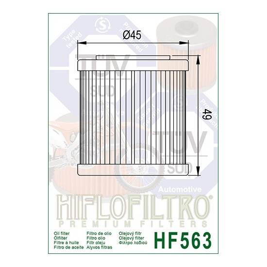 Aprilia, Derbi 125 oil filter ISON 563 (HF563)