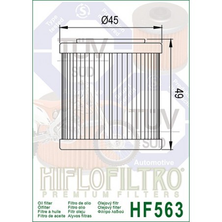 Aprilia, Derbi 125 oil filter (HF563)