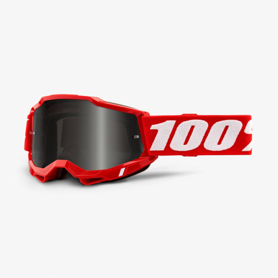 100 PERCENT (2022) ACCURI 2 SAND GOGGLE RED - SMOKE LENS - glasses ACCURI 2 SAND color: red/white lens tinted