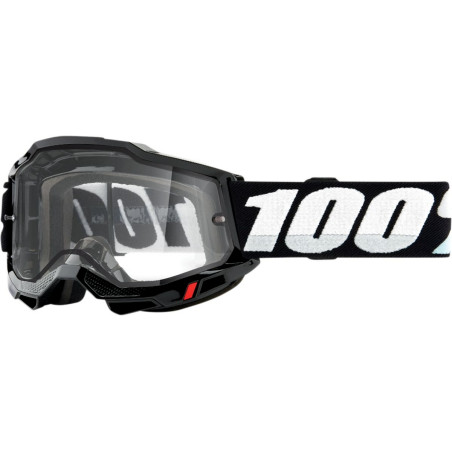 100 PROCENT (2022) FA20 ACCURI 2 ENDURO MOTO GOGGLE BLACK - CLEAR DUAL LENS akiniai ACCURI 2 ENDURO spalva: juoda SZYBNA dviguba