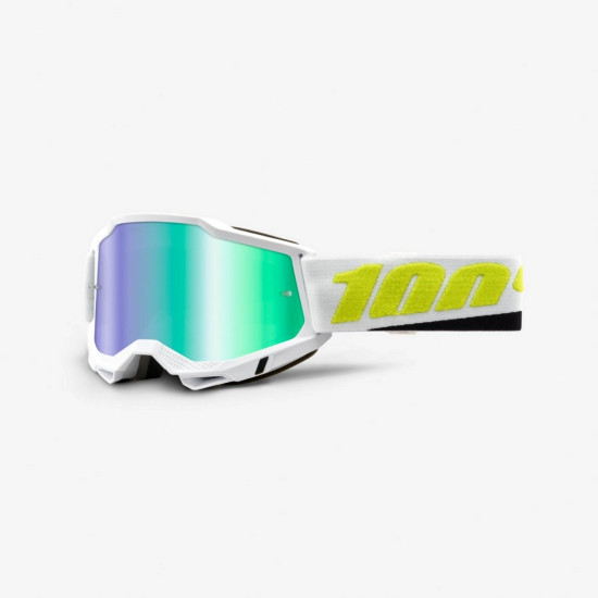 100 PERCENT (2022) FA21 glasses ACCURI 2 PEYOTE - MIRROR GREEN LENS color: white/black/yellow lens green mirror