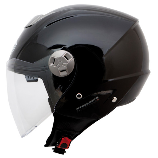 MT open face helmet CITY ELEVEN SOLID GLOSS BLACK color: glossy black, size: XS