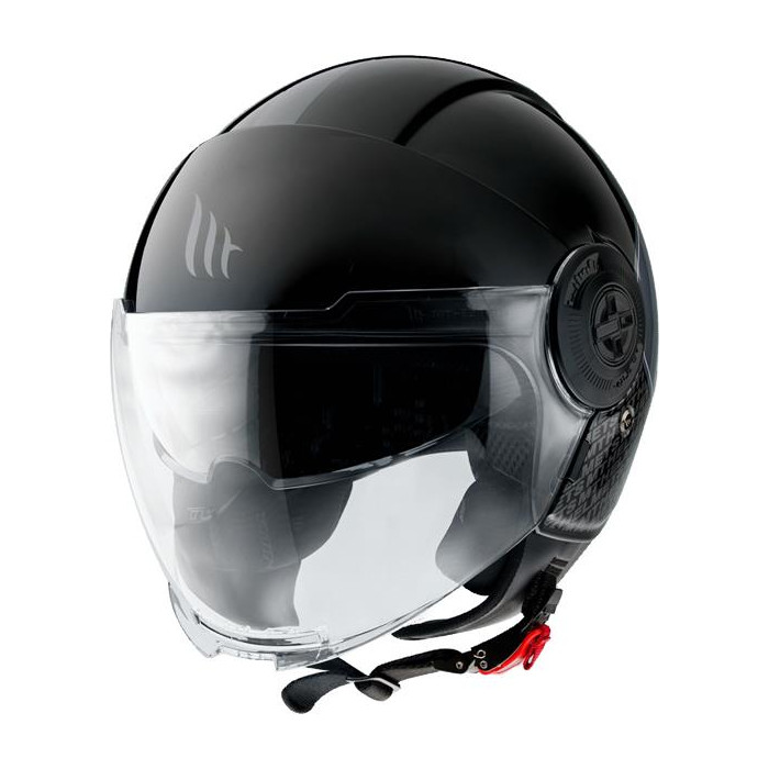 MT open face helmet VIALE SV BREAK A1 GLOSS BLACK color: black/gray, size: S