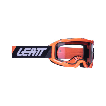LEATT (2022/2023) akiniai 4.5 GOGGLE NEON ORANGE CLEAR 83% - spalva: oranžinė FLUO/juoda, stiklas: skaidrus