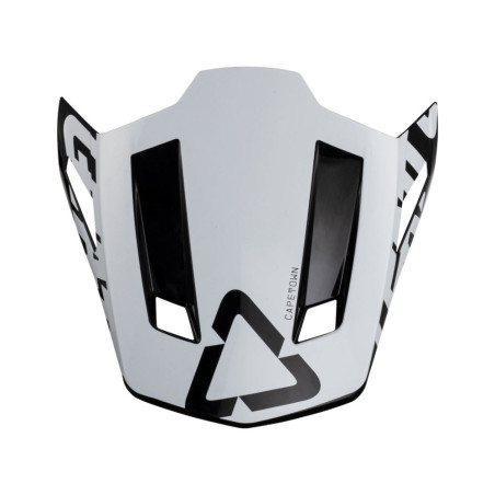 LEATT (2023) snapelis/VISOR šalmui MOTO 9.5 V23 CARBON WHITE spalva: juoda/balta