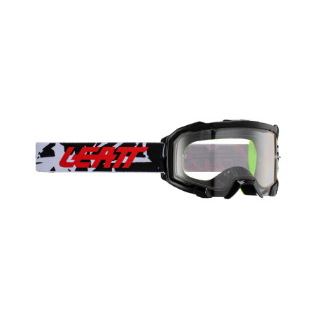 LEATT (2023) akiniai 4.5 GOGGLE ZEBRA CLEAR 83% - spalva: juoda/balta/raudona, stiklas: skaidrus
