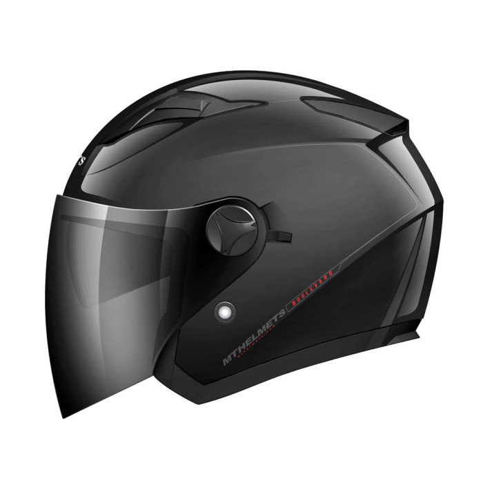 MT open face helmet BOULEVARD color: glossy black, size: L