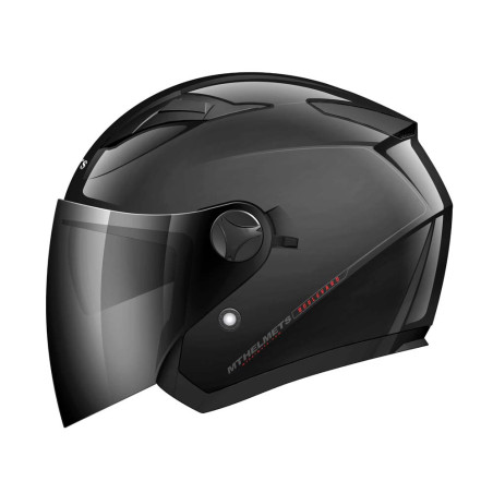 MT open face helmet BOULEVARD color: glossy black, size: L