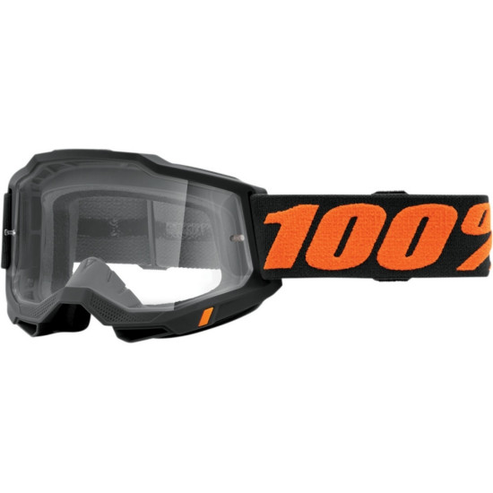 100 PERCENT (2022) FA20 ACCURI 2 GOGGLE CHICAGO - CLEAR LENS glasses ACCURI 2 color: black/orange, lens: clear