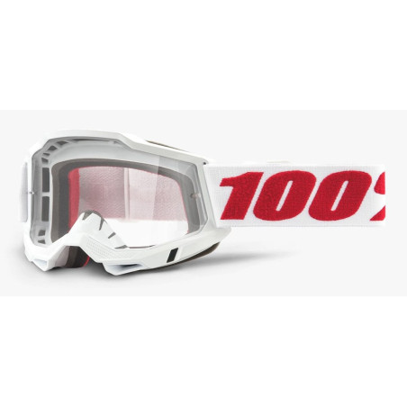 100 PERCENT (2022) FA20 ACCURI 2 GOGGLE DENVER - CLEAR LENS glasses ACCURI 2 color: white/red, lens: clear