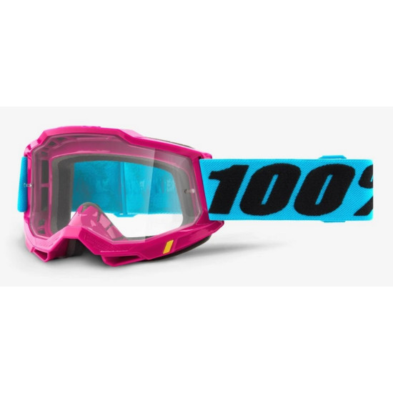 100 PERCENT (2022) FA20 ACCURI 2 GOGGLE LEFLEUR - CLEAR LENS glasses ACCURI 2 color: pink/blue/black, lens: clear