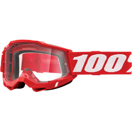 100 PROCENT (2022) FA20 ACCURI 2 GOGGLE RED - CLEAR LENS akiniai ACCURI 2 spalva: raudona, stiklas: skaidrus, senas kodas 50221-