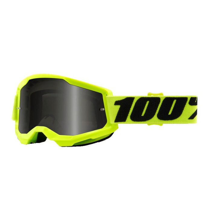 100 PERCENT STRATA 2 SAND GOGGLE YELLOW - SMOKE LENS - STRATA 2 SAND goggles color: yellow/black lens tinted