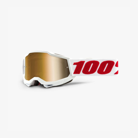 100 PERCENT (2022) ACCURI 2 YOUTH GOGGLE DENVER - TRUE GOLD LENS - glasses ACCURI 2 YOUTH color: white/red lens gold